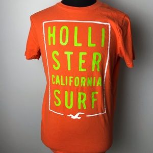 Hollister brand new T-shirt Cali surf orange neon